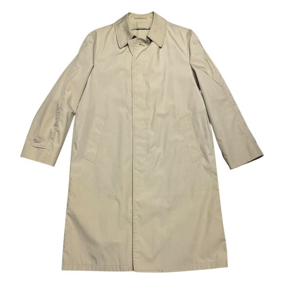 LONDON FOG Vintage Retro 90s Long Trench Business Casual Coat Mens 40R (Large) - Picture 7 of 8